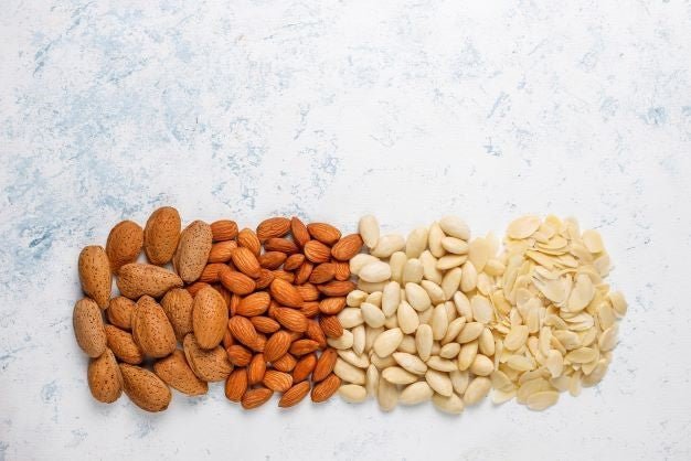 What are the almond products used in making cakes and cookies?